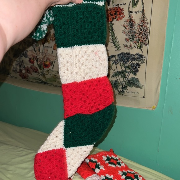 stunning vintage crocheted christmas stocking bundle - Picture 4 of 7